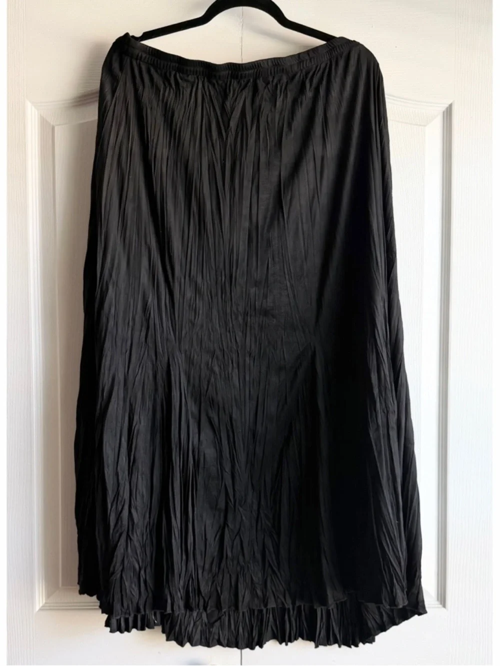 Soft Surroundings Suede Crinkle Pleated Gypsy Midi Skirt - Picture 5 of 6